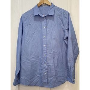 Bazhane Blue Long Sleeve Button Down Women’s Dress Shirt Made in Ukraine